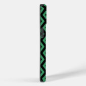 Schwarz-grünes Diamantmuster Case-Mate iPhone Hülle (Rückseite / Rechts)