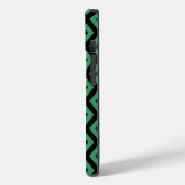 Schwarz-grünes Diamantmuster Case-Mate iPhone Hülle (Rückseite / Links)