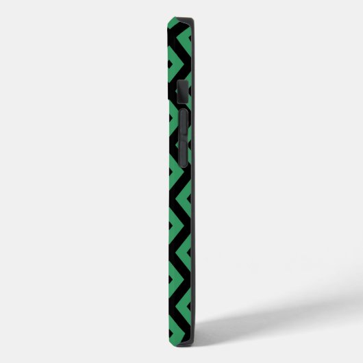 Schwarz-grünes Diamantmuster Case-Mate iPhone Hülle (Rückseite / Links)