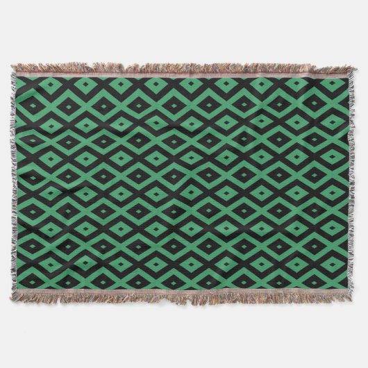 Schwarz-grünes Diamantmuster Decke (Vorderseite)