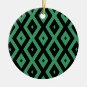 Schwarz-grünes Diamantmuster Keramik Ornament (Vorne)