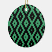Schwarz-grünes Diamantmuster Keramik Ornament (Links)
