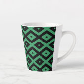 Schwarz-grünes Diamantmuster Milchtasse (Rechts)