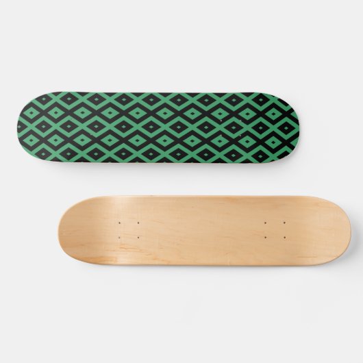 Schwarz-grünes Diamantmuster Skateboard (Horizontal)