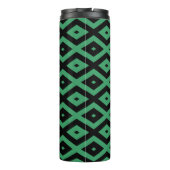 Schwarz-grünes Diamantmuster Thermosbecher (Rückseite)