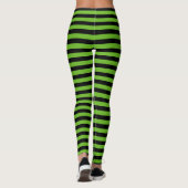 Schwarz/Grünstreifen Wickschnabel HexenHalloween Leggings (Rückseite)