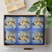 schwarz-haariges Meerjungfraublau Seidenpapier (Geschenk)