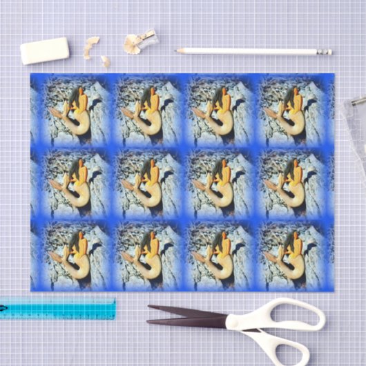 schwarz-haariges Meerjungfraublau Seidenpapier (Handwerk)