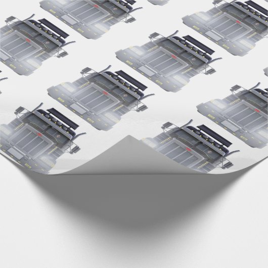 Schwarz-halb LKW mit Lichtern an in der Geschenkpapier (Ecke)