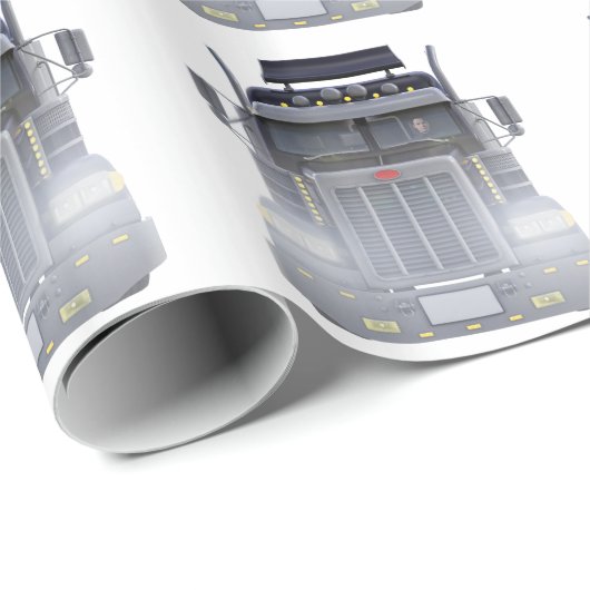 Schwarz-halb LKW mit Lichtern an in der Geschenkpapier (Rolleneckpunkt)