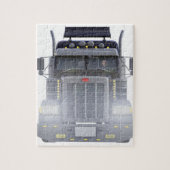 Schwarz-halb LKW mit Lichtern an in der Puzzle (Vertikal)