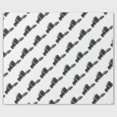 Schwarz-halb LKW mit vollen Lichtern in der Geschenkpapier (Flach)