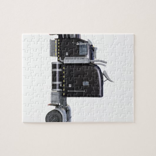 Schwarz-halb LKW mit vollen Lichtern in der Puzzle (Horizontal)