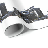 Schwarz-halb Sattelzug-LKW Geschenkpapier (Rolleneckpunkt)