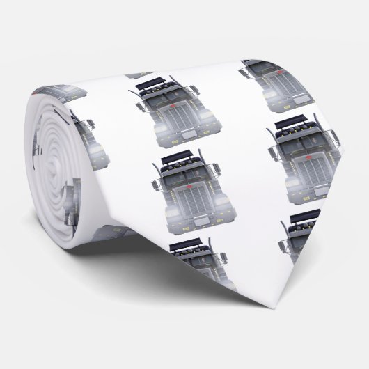 Schwarz-halb Sattelzug-LKW mit Scheinwerfern Krawatte (Gerollt)