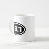Schwarz-Halbmarathon-Oval 13,1 Kaffeetasse (Vorderseite Links)