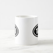 Schwarz-Halbmarathon-Oval 13,1 Kaffeetasse (Mittel)