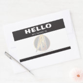 Schwarz Hallo, mein Name ist aufkleber (Umschlag)