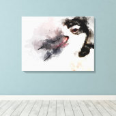 Schwarz-Hals Stilt-Aquarell Leinwanddruck (Insitu (Holzboden))