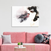 Schwarz-Hals Stilt-Aquarell Leinwanddruck (Insitu (Wohnzimmer))