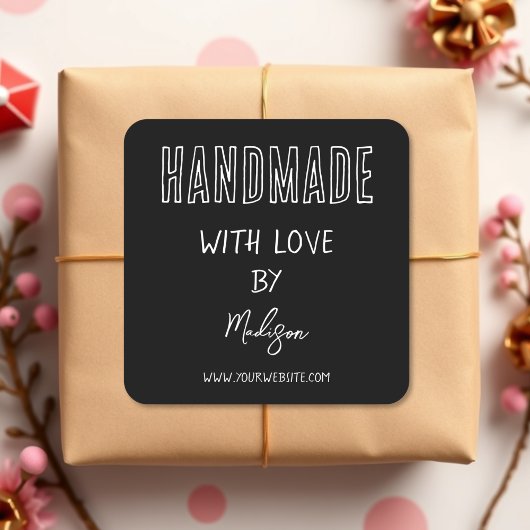 Schwarz | Handgefertigt mit Aufkleber auf der Lieb