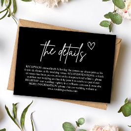 Schwarz handgeschriebene Script-Hochzeitkarte Einladung