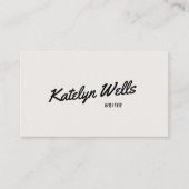 Schwarz handgeschriebene Skripttypografie von Weiß Visitenkarte (Vorderseite)