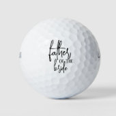 Schwarz handgeschriebener Vater der Brauthochzeit Golfball (Vorderseite)