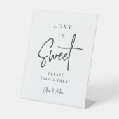 Schwarz | Handgeschriebenes Skript Hochzeittisch Sockelschild (Vorderseite)