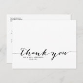 Schwarz Handgeschriebenes Skript Vielen Dank Postc Postkarte (Vorne/Hinten)