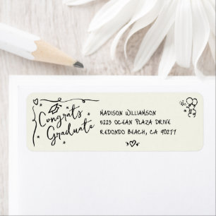 Schwarz handgezeichnete Doodle-Abschluss-Cream-Adr