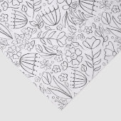 Schwarz handgezeichnete Doodle-Blume Seidenpapier (Detail)