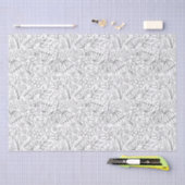 Schwarz handgezeichnete Doodle-Blume Seidenpapier (Handwerk)