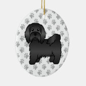 Schwarz-Havanese Niedlich Cartoon Dog Illustration Keramik Ornament (Rechts)