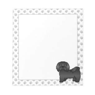 Schwarz-Havanese Niedlich Cartoon Dog Illustration Notizblock