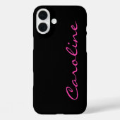 Schwarz Heiß rosa Modern Script Name Case-Mate iPhone Hülle (Rückseite)