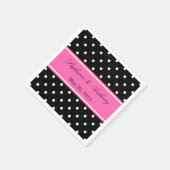 Schwarz, heiß rosa Polka Dot Wedding Serviette (Ecke)