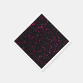 Schwarz & Heißrosa Glitzer Funkelnde Glitter Stern Serviette (Ecke)