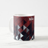 Schwarz, Hellbraun und Weiße Diamanten Kaffeetasse (Vorderseite Links)