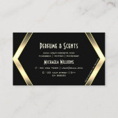 Schwarz-helles Golden mit Logo Elegant Visitenkarte (Rückseite)