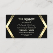 Schwarz helles Golden mit Logo Stilvoll auffangen Visitenkarte (Rückseite)