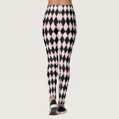 Schwarz/hellrosa Streifenmuster Minimal Abstrakt Leggings (Rückseite)