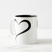 Schwarz-Herz-Clipbild Zweifarbige Tasse (Vorderseite Links)
