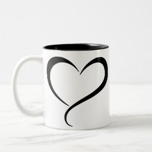 Schwarz-Herz-Clipbild Zweifarbige Tasse