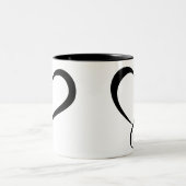 Schwarz-Herz-Clipbild Zweifarbige Tasse (Mittel)