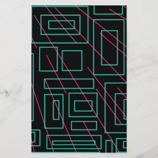 Schwarz-Hintergrund-Design Briefpapier (Vorderseite)