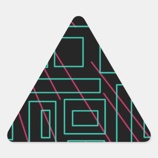 Schwarz-Hintergrund-Design Dreieckiger Aufkleber (Vorderseite)