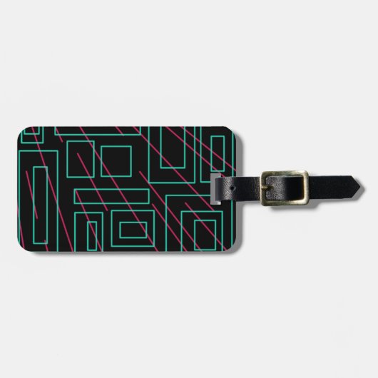 Schwarz-Hintergrund-Design Gepäckanhänger (Vorderseite horizontal)