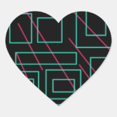 Schwarz-Hintergrund-Design Herz-Aufkleber (Vorderseite)