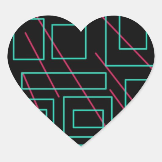 Schwarz-Hintergrund-Design Herz-Aufkleber (Vorderseite)